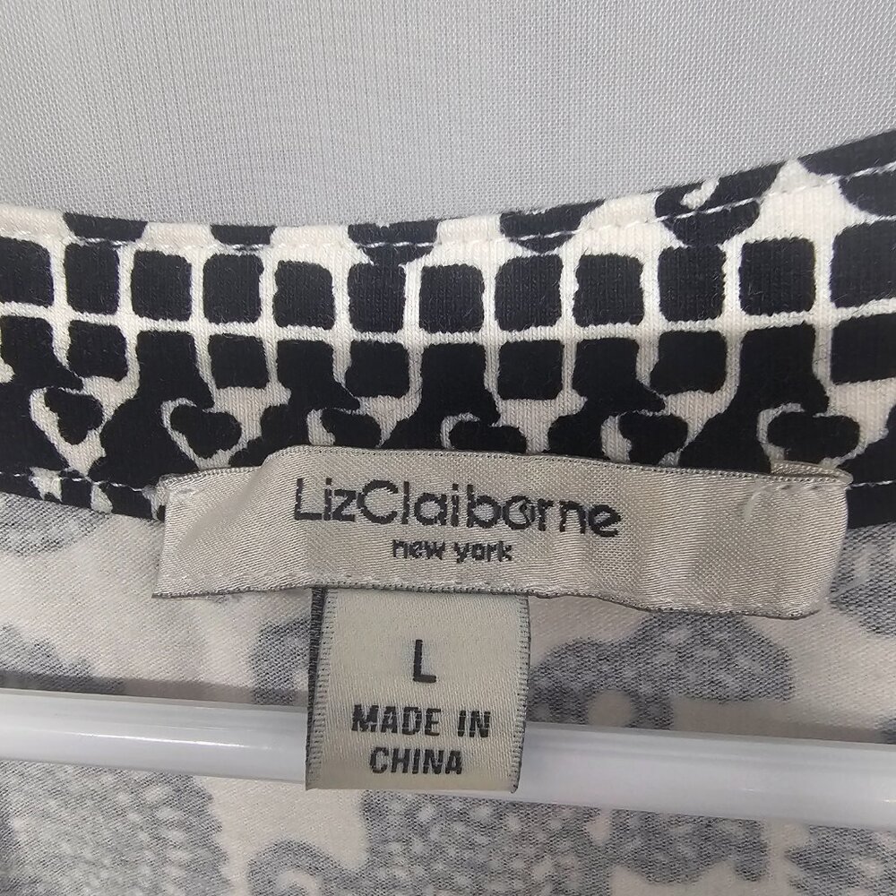 Liz Claiborne Dress Maxi Boho Festival Sleeveless Black White L - Picture 5 of 8